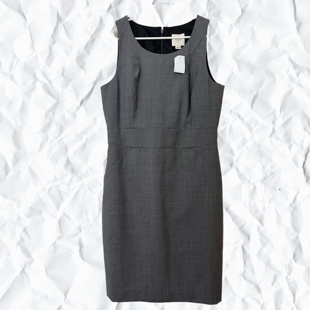 J.Crew Factory gray tailored shift dress in lightweight wool - size 12 - Picture 4 of 6